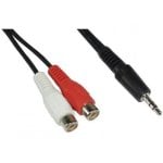 InLine Cavo Audio Jack 3,5mm M a 2x RCA F, 0,2m, prolunga