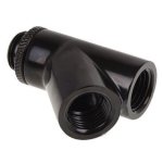 Alphacool Y-Stecker 45º drehbar G1/4 Außengewinde auf 2x G1/4 Innengewinde Schwarz
