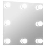 Vidaxl Espejo De Pared Con Luces Led Cuadrado De Vidrio Plata Plata-40x40