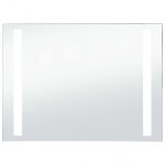 Vidaxl Espejo De Pared De Baño Con Led 100x60 Cm Plata Plata-100x60