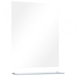 Vidaxl Espejo De Pared Con Estante De Vidrio Templado 50x60 Cm