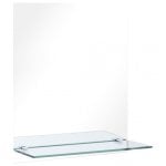 Vidaxl Espejo De Pared Con Estante De Vidrio Templado 20x40 Cm