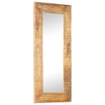 Vidaxl Espejo Tallado A Mano Madera Maciza De Mango 110x50x11 Cm