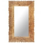 Vidaxl Espejo De Madera Maciza De Mango 80x50 Cm