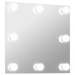 Vidaxl Espejo De Pared Con Luces Led Cuadrado De Vidrio