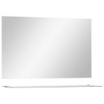 Vidaxl Espejo De Pared Con Estante De Vidrio Templado 100x60 Cm