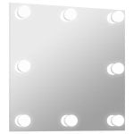 Vidaxl Espejo De Pared Con Luces Led Cuadrado De Vidrio Plata Plata-60x60