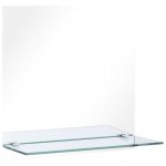 Vidaxl Espejo De Pared Con Estante De Vidrio Templado 50x50 Cm
