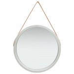 Vidaxl Espejo De Pared Con Correa Plateado 60 Cm