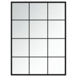 Vidaxl Espejo De Pared Metal Negro 80x60 Cm