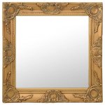 Vidaxl Espejo De Pared Estilo Barroco Dorado 50x50 Cm