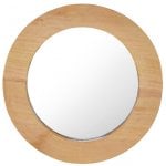 Vidaxl Espejo De Pared Redondo Teca 40 Cm Marrón Marrón-40x40
