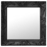 Vidaxl Espejo De Pared Estilo Barroco Negro 50x50 Cm