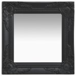 Vidaxl Espejo De Pared Estilo Barroco Negro 40x40 Cm