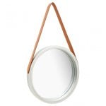 Vidaxl Espejo De Pared Con Correa Plateado 40 Cm