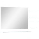 Vidaxl Espejo De Pared Con 5 Estantes Plateado 80x60 Cm