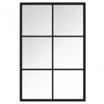 Vidaxl Espejo De Pared Metal Negro 60x40 Cm