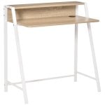Homcom Escritorio para Ordenador con Encimera Roble/Blanco 84x45x85cm