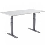 Bureau motorisé ergonomique Kimex 120x75cm blanc/gris