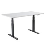 Bureau motorisé ergonomique Kimex 160x75cm Blanc/Noir