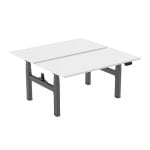 Kimex Escritorio Doble Motorizado Ergonómico150x75cm Blanco/Negro