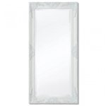 Vidaxl Espejo De Pared Estilo Barroco Blanco 100x50 Cm