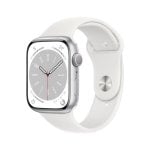 Apple Watch Series 8 GPS 45mm Caja de Aluminio Plata con Correa Deportiva Blanca