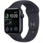 Apple Watch SE GPS 44mm Retina OLED Aluminium Midnight Noir Étanchéité 50m Pulsomètre