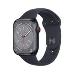 Apple Watch Series 8 GPS + Cellular 45mm Retina OLED Aluminium Mitternacht Sportarmband S/M Wasserdicht SpO2 Pulsmesser
