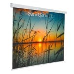 Kimex Pantalla de Proyección Eléctrica 2.60x2.60m Formato 1:1 Blanca