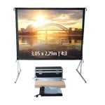 Schermo di proiezione pieghevole portatile Kimex 3,05x2,29 m formato 4:3
