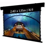 Kimex Écran de Projection Motorisé Tendu 2,40x1,35m Format 16:9 Wi-Fi Noir