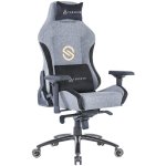 Sedia da gaming in tessuto Forgeon Spica Tessuto traspirante Grigio