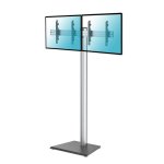 Kimex Support de sol pour 2 écrans TV 43"-49" Hauteur 240 cm VESA 400 x 400 Max 50 kg