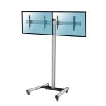 Kimex Supporto da Terra con Ruote per 2 Schermi TV 43"-49" Altezza 240cm VESA 400x400 Max 50Kg