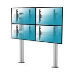 Kimex Soporte de Suelo Atornillable para 4 Pantallas de TV 45"-55" Altura 175cm VESA 600x400 Máx. 50Kg