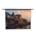 Kimex Pantalla de Proyección Eléctrica Empotrable 2.80x2.10m Formato 4:3 Función Wi-Fi