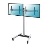 Kimex Supporto da Terra con Ruote per 2 Schermi TV 50"-55" Altezza 175cm VESA 600x400 Max 50Kg