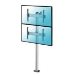 Kimex Soporte de Suelo Atornillable para 2 TV 40"-65" Altura 240cm VESA 600x400 Máx. 50Kg