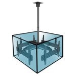 Kimex Supporto da soffitto per 4 schermi TV 32"-65" Altezza 86-325 cm VESA 600x400 Max. 30Kg