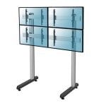Kimex Support de sol pour 4 écrans TV 45"-55" Hauteur 240 cm VESA 600 x 400 Max. 50 kg