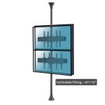 Kimex Supporto Inclinabile da Pavimento a Soffitto per 4 TV 32"-75" VESA 600x400 Max. 30Kg Altezza 240cm