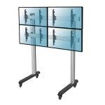 Kimex Soporte de Suelo con Ruedas para 4 Pantallas de TV 45"-55" Altura 240cm VESA 600x400 Máx. 50Kg