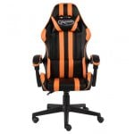 Vidaxl Silla Gaming Couro Sintético Preto/Laranja