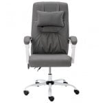 VidaXL cadeira de massagem para escritório couro sintético cinza/cinza