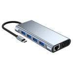 Zero-Max ZM-BYL-2110 Dock USB-C para USB 3.0/RJ-45/VGA/HDMI 4K/PD