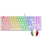 Mars Gaming MK80 mechanische Tastatur, weißer FRGB-Schalter, braunes Layout, Italien