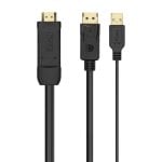 AISENS A122-0641 Videokabel-Adapter 1,8 m HDMI Typ A (Standard) DisplayPort + USB Type-A Schwarz AISENS A122-0641 Videokabel-Adapter 1,8 m HDMI Typ A (Standard) DisplayPort + USB Type-A Schwarz