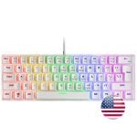 Mars Gaming MK60 Teclado Mecánico Blanco FRGB Switch Rojo Layout USA