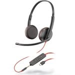 POLY Blackwire C3225 Casque Avec fil Arceau Bureau/Centre d'appels USB Type-C Noir
